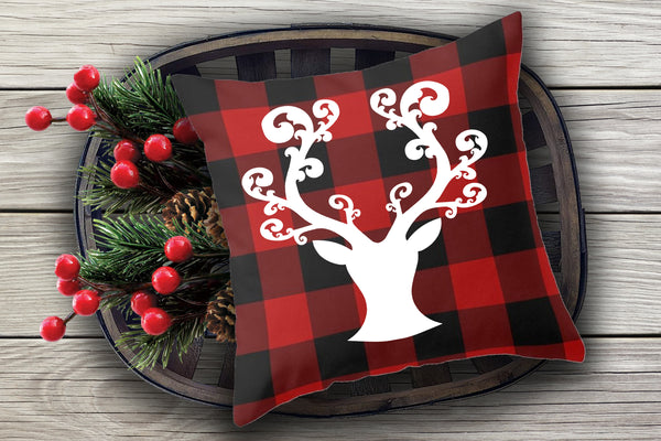 Reindeer fancy swirl- pillow size