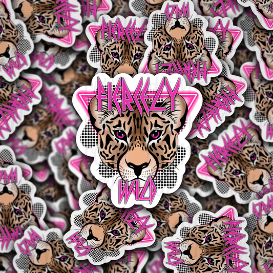 Fiercely wild tiger leopard Die cut sticker 3-5 Business Day TAT