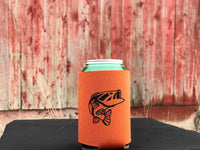 Fishing black fish koozie or pocket size
