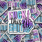 Fuck this shit middle finger skeleton purple blue Die cut sticker 3-5 Business Day TAT