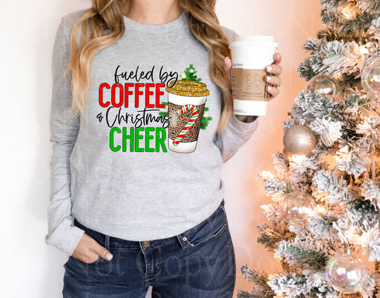 Fueled by coffee and Christmas cheer leopard *DREAM TRANSFER* DTF