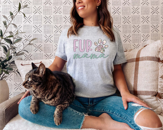Fur Mama pastel floral paw *DREAM TRANSFER* DTF