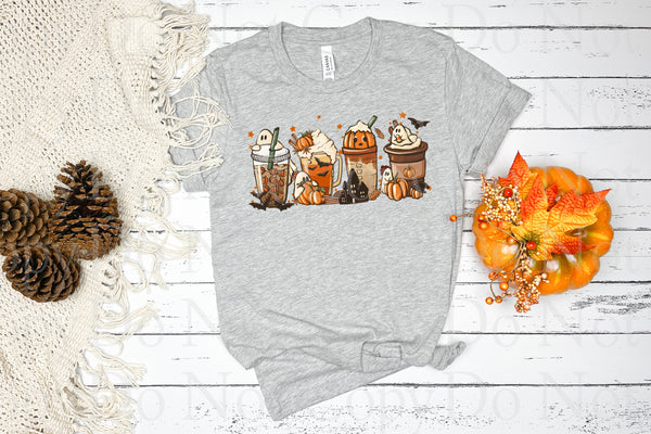 Ghost pumpkin and bats Halloween coffee cups *DREAM TRANSFER* DTF