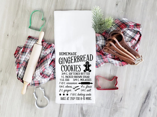 Homemade gingerbread cookies recipe - towel or flour sack size