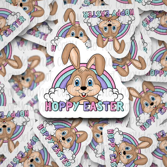 Hoppy Easter bunny Die cut sticker 3-5 Business Day TAT