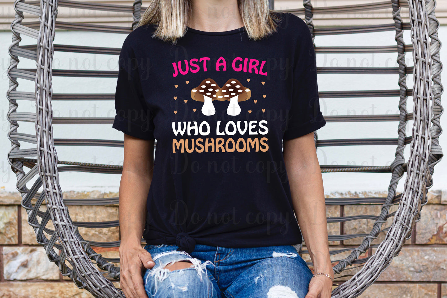 Just a girl who loves mushrooms colored *DREAM TRANSFER* DTF