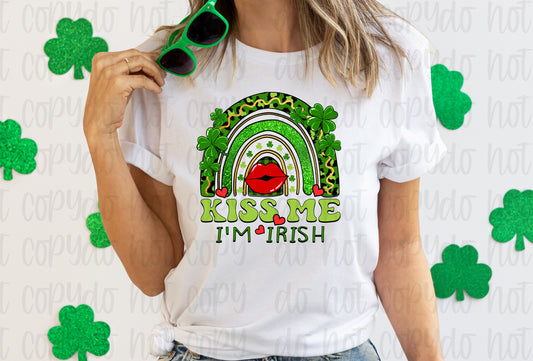 Kiss me I'm Irish rainbow St. Patrick's Day *DREAM TRANSFER* DTF