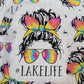 Lake life messy bun Die cut sticker 3-5 Business Day TAT.