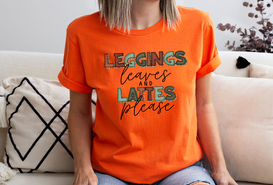 Leggings leaves and lattes please *DREAM TRANSFER* DTF