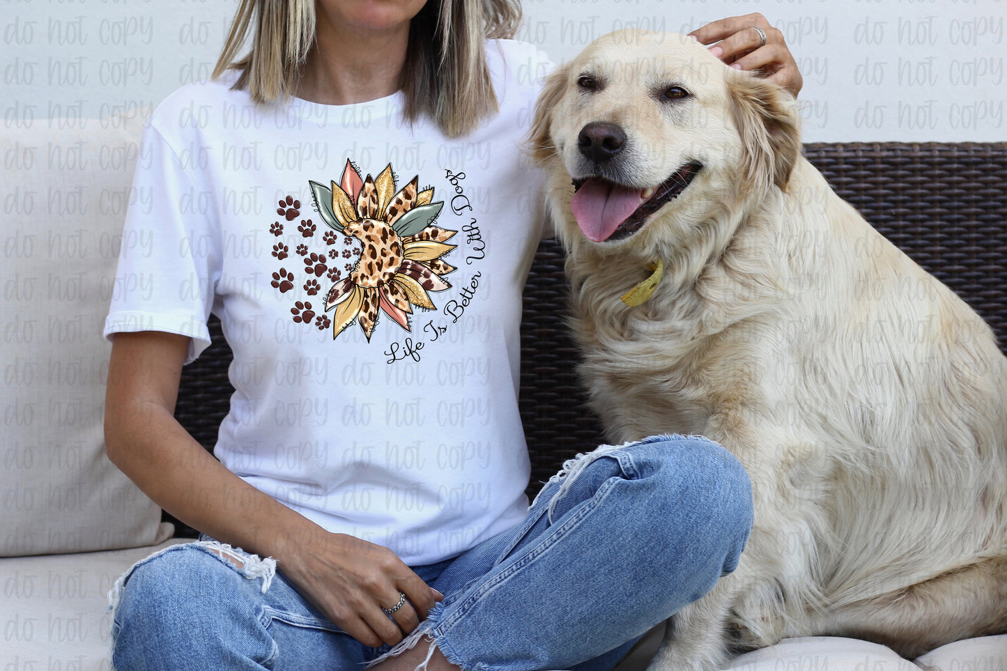 Life is better with dogs sunflower *DREAM TRANSFER* DTF