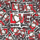 Love never fails leopard Valentine Die cut sticker 3-5 Business Day TAT