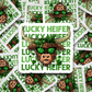Lucky heifer cow St. Patrick's Day Die cut sticker 3-5 Business Day TAT
