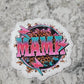 Mama circle leopard blue and pink Die cut sticker 3-5 Business Day TAT.