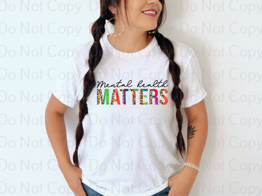 Mental health matters tie dye leopard *DREAM TRANSFER* DTF