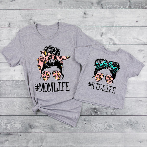 Mom life or Kid life leopard with glasses *Choose from drop down menu* DREAM TRANSER* DTF