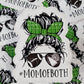 Mom of both football and cheer messy bun Die cut sticker 3-5 Business Day TAT.