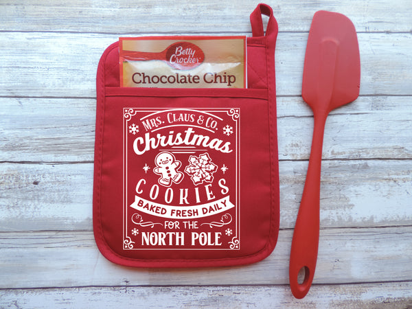 Mrs. Claus Christmas cookie co pot holder size *DREAM TRANSFER* DTF