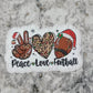 Peace love football Christmas Die cut sticker 3-5 Business Day TAT.