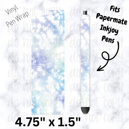 Blue purple and white tie dye pen wrap