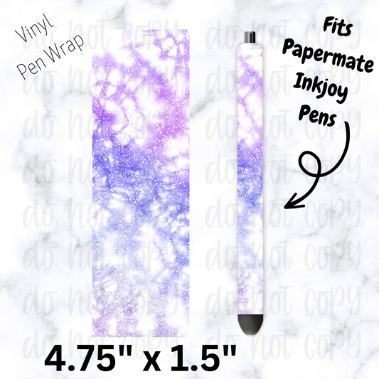 Blue and purple tie dye pen wrap