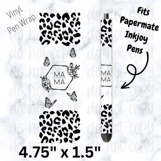 Mama leopard butterfly pen wrap