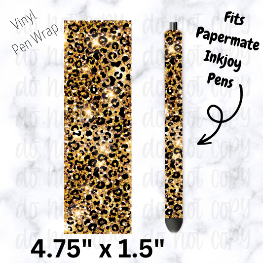 Gold and black leopard pen wrap