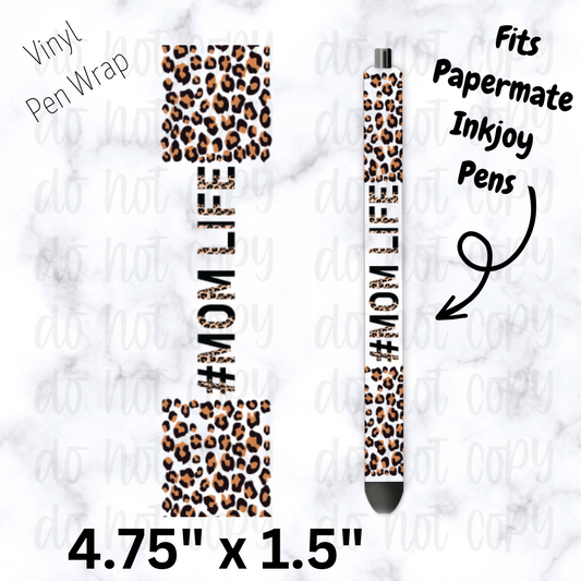 Momlife brown and black leopard pen wrap