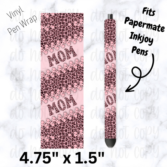 Brown and pink leopard Mom pen wrap