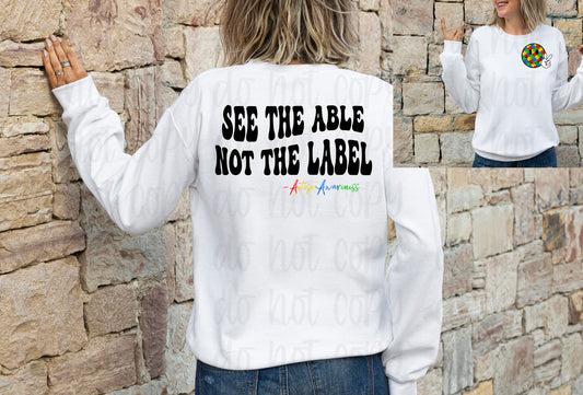 See the able not the label front and back set *DREAM TRANSFER* DTF