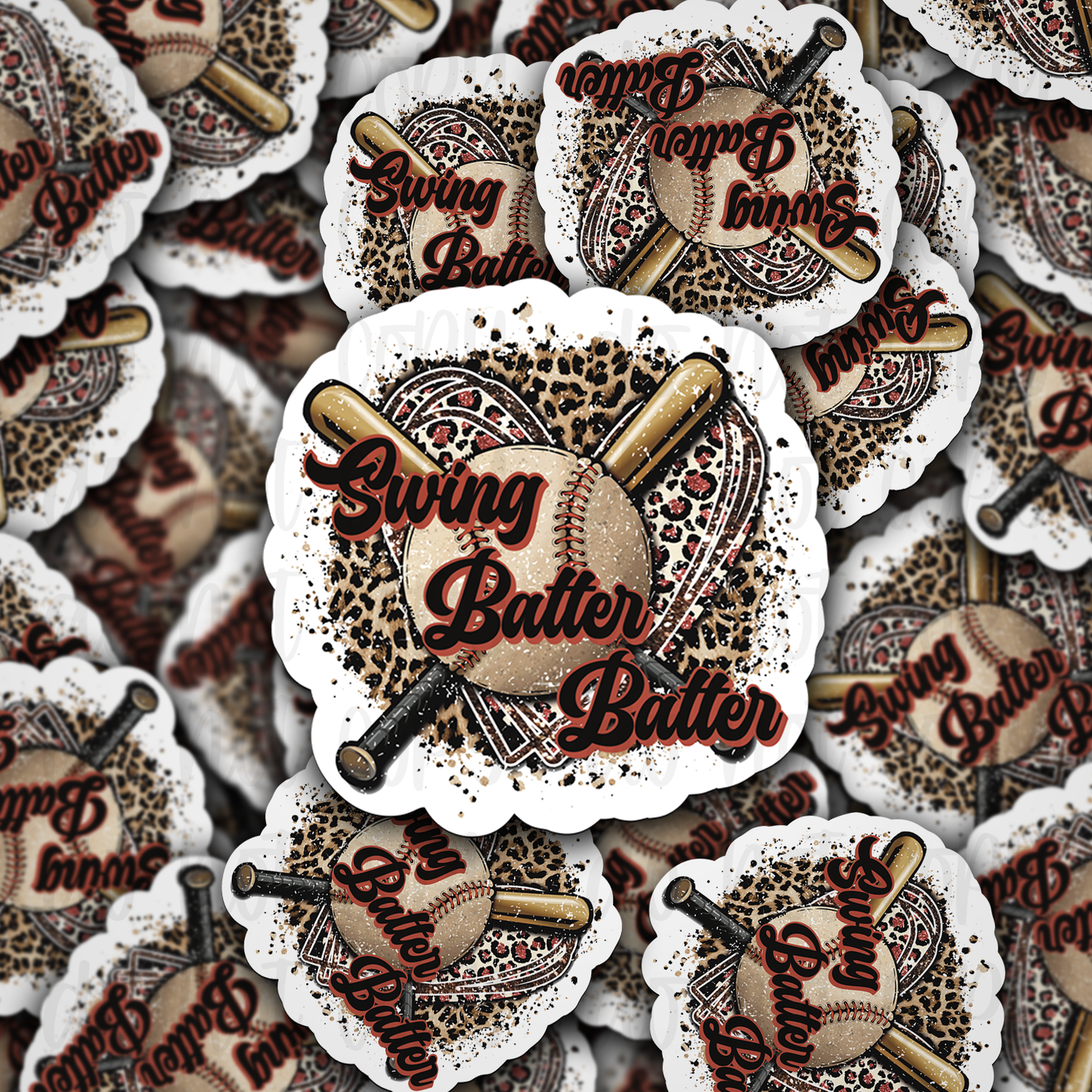 Swing batter batter baseball Die cut sticker 3-5 Business Day TAT
