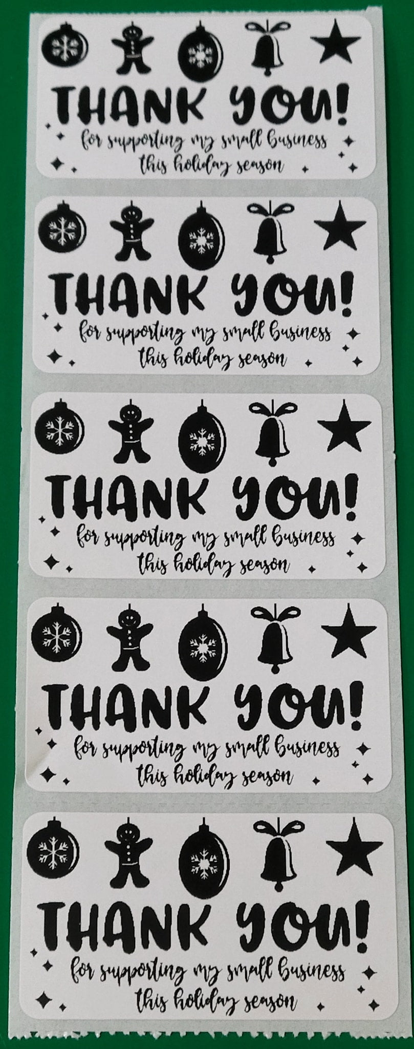 Thank you for supporting my small business this holiday season Christmas 50 OR 100 count