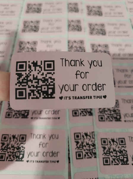 Custom QR Thank you for your order Stickers 50 OR 100 count