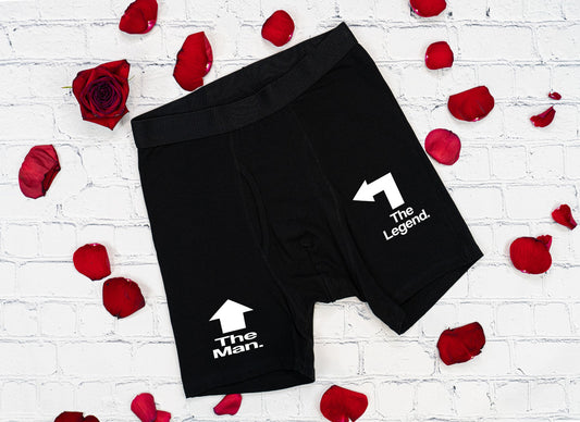 The man or the legend boxer brief set Valentine *Choose from drop down menu*