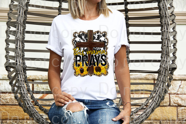 This mama prays cross with sunflowers *DREAM TRANSFER* DTF