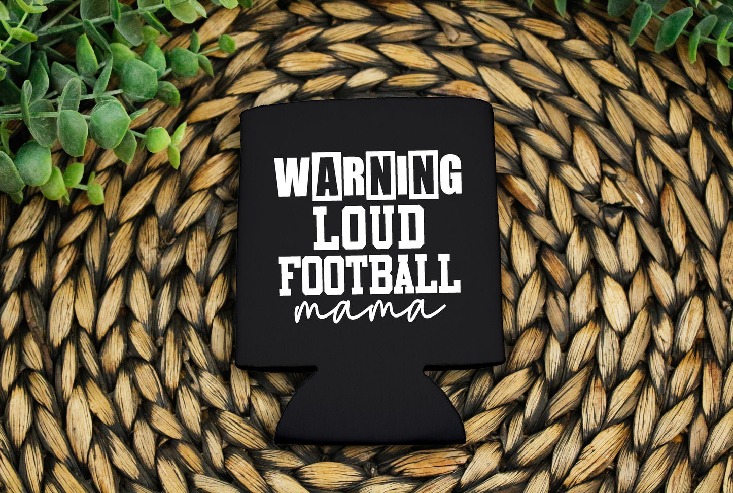 Warning loud football mama Koozie Pocket Size