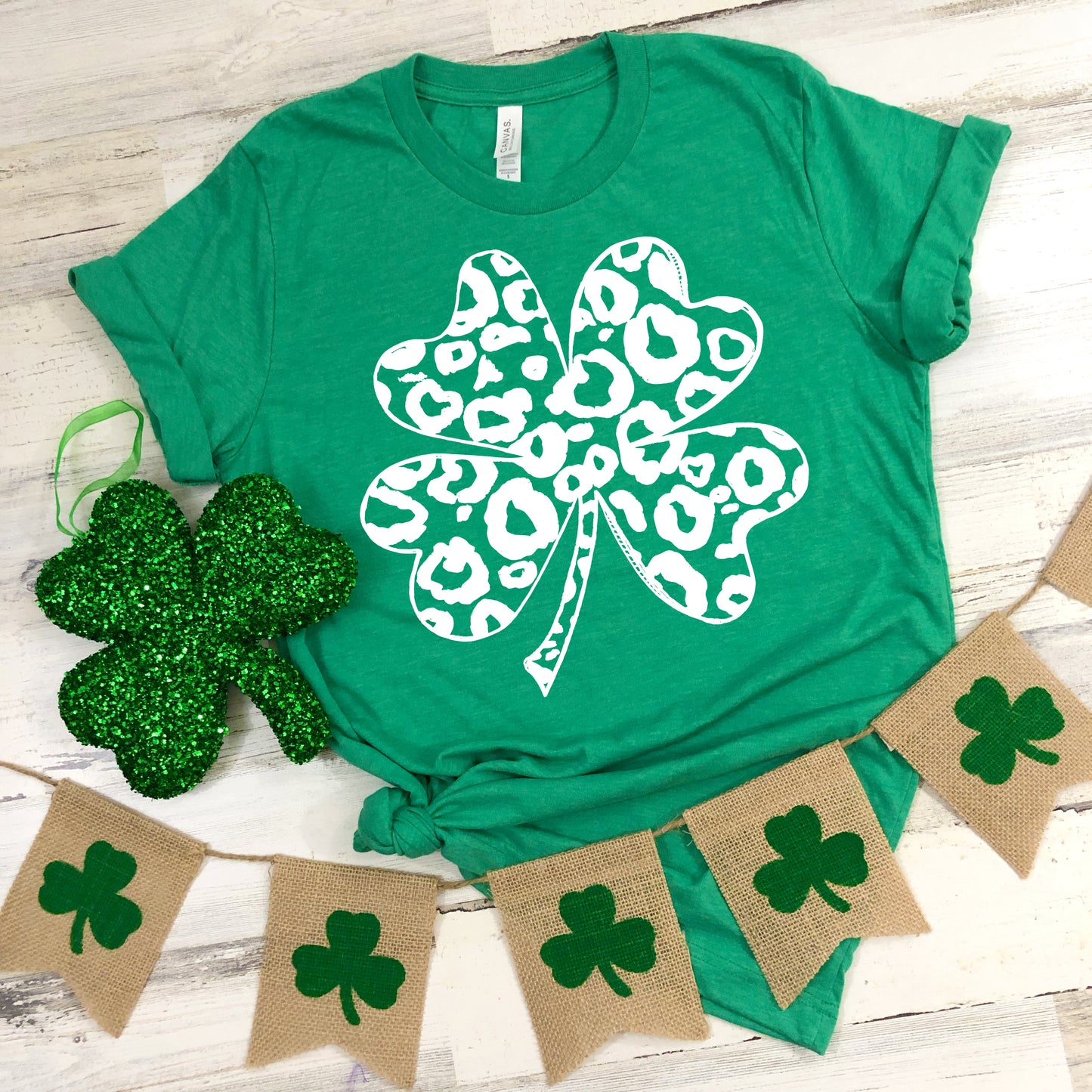Leopard Shamrock Clover *Choose size & color from drop down menu *It's Transfer Time Exclusive*