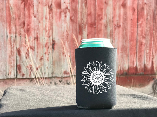 White sunflower- Koozie or Pocket