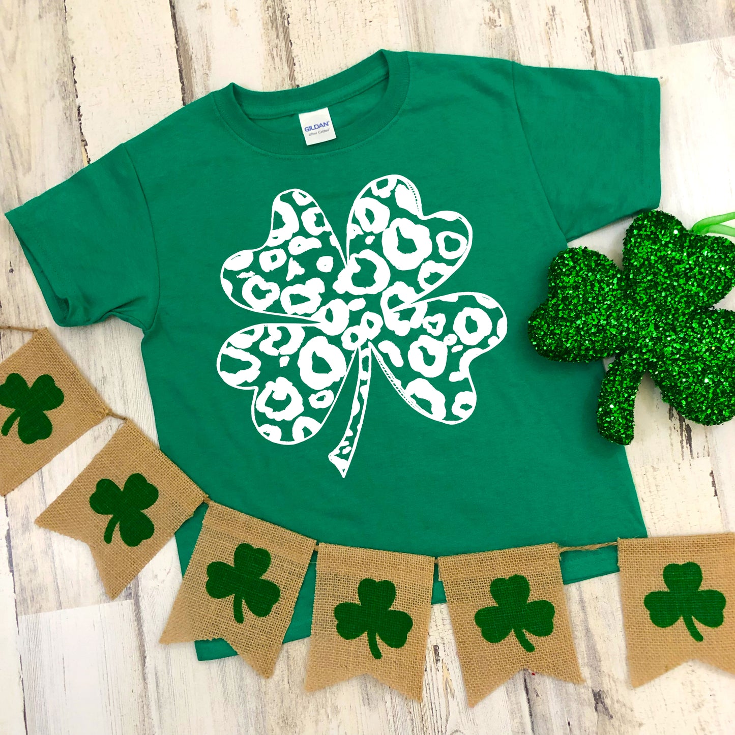 Leopard Shamrock Clover *Choose size & color from drop down menu *It's Transfer Time Exclusive*