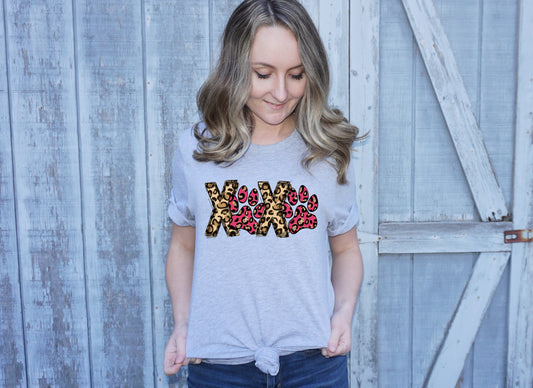 Xoxo paw leopard Valentine's Day DTF *Dream Transfer*