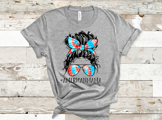 American Mama bun tie dye *DREAM TRANSFER* DTF