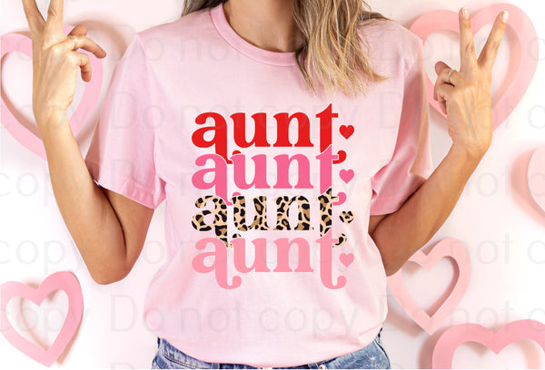 Aunt leopard pink with hearts *DREAM TRANSFER* DTF