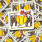 Blessed Softball yellow Mom heart Die cut sticker 3-5 Business Day TAT