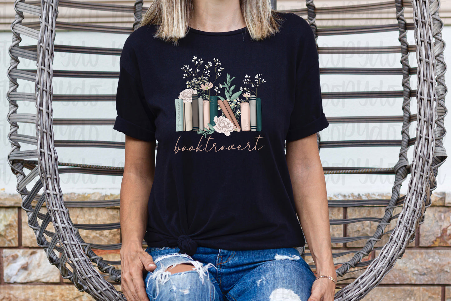 Booktrovert with flowers *DREAM TRANSFER* DTF