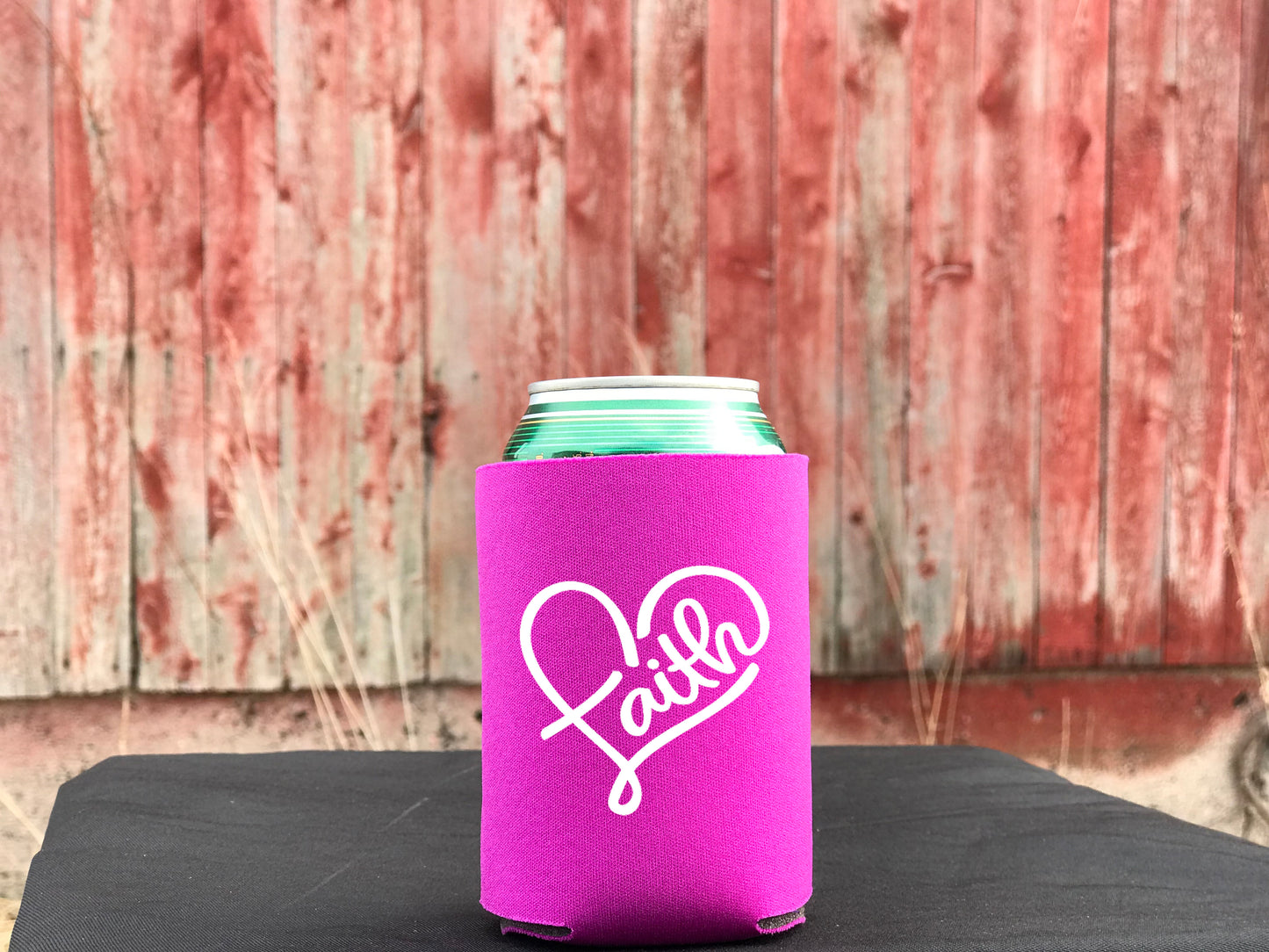 Faith heart koozie pocket size