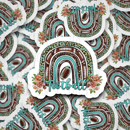 Football rainbow with flowers Die cut sticker 3-5 Business Day TAT