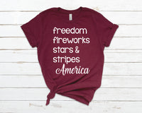Freedom fireworks stars and stripes