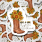 Give the girl the right shoes and she can conquer the world wester sunflower boots Die cut sticker 3-5 Business Day TAT