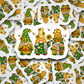 Spring garden gnomes with sunflowers Die cut sticker 3-5 Business Day TAT