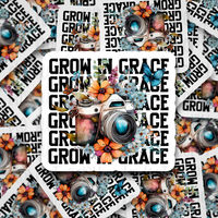 Grow in Grace camera Die cut sticker 3-5 Business Day TAT