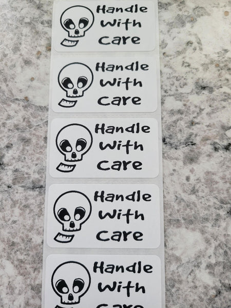 Handle with care skull Halloween 50 OR 100 count